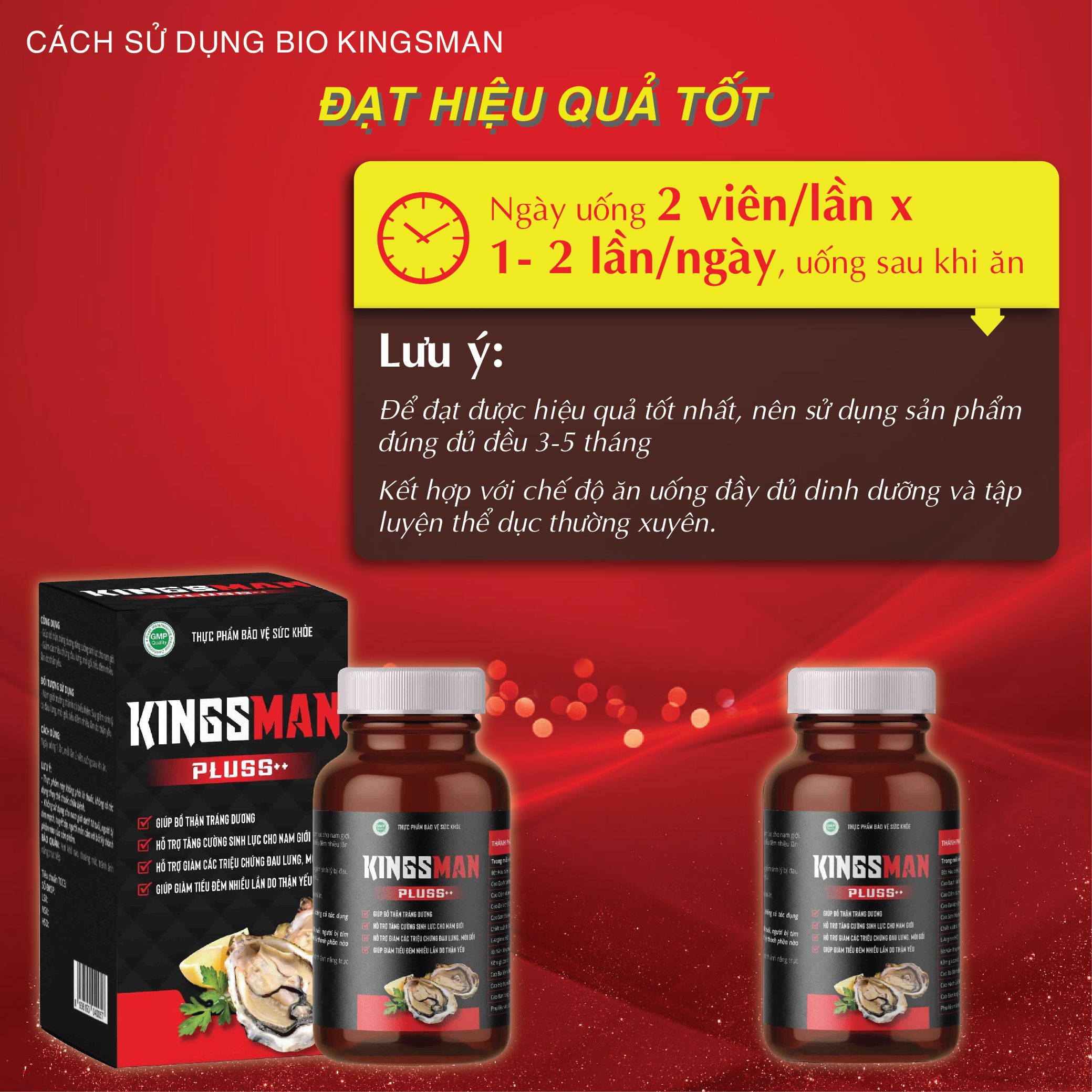 Thực phẩm bảo vệ sức khỏe Kingsman Pluss++ Giúp bổ thận, tráng dương, tăng cường sinh lực cho nam giới. Hỗ trợ giảm các triệu chứng đau lưng, mỏi gối, tiểu đêm nhiều lần do thận yếu. Thực phẩm bảo vệ sức khỏe Kingsman Pluss++ Giúp bổ thận, tráng dương, tăng cường sinh lực cho nam giới. Hỗ trợ giảm các triệu chứng đau lưng, mỏi gối, tiểu đêm nhiều lần do thận yếu.