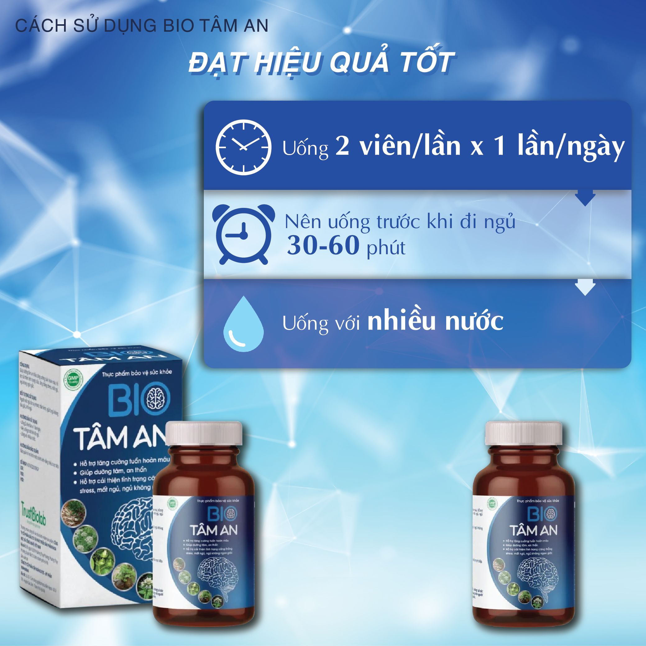 Thực phẩm bảo vệ sức khỏe Bio Tâm An Hỗ trợ tăng cường tuần hoàn máu, Dưỡng tâm, an thần, giảm căng thẳng Stress, mất ngủ Thực phẩm bảo vệ sức khỏe Bio Tâm An Hỗ trợ tăng cường tuần hoàn máu, Dưỡng tâm, an thần, giảm căng thẳng Stress, mất ngủ