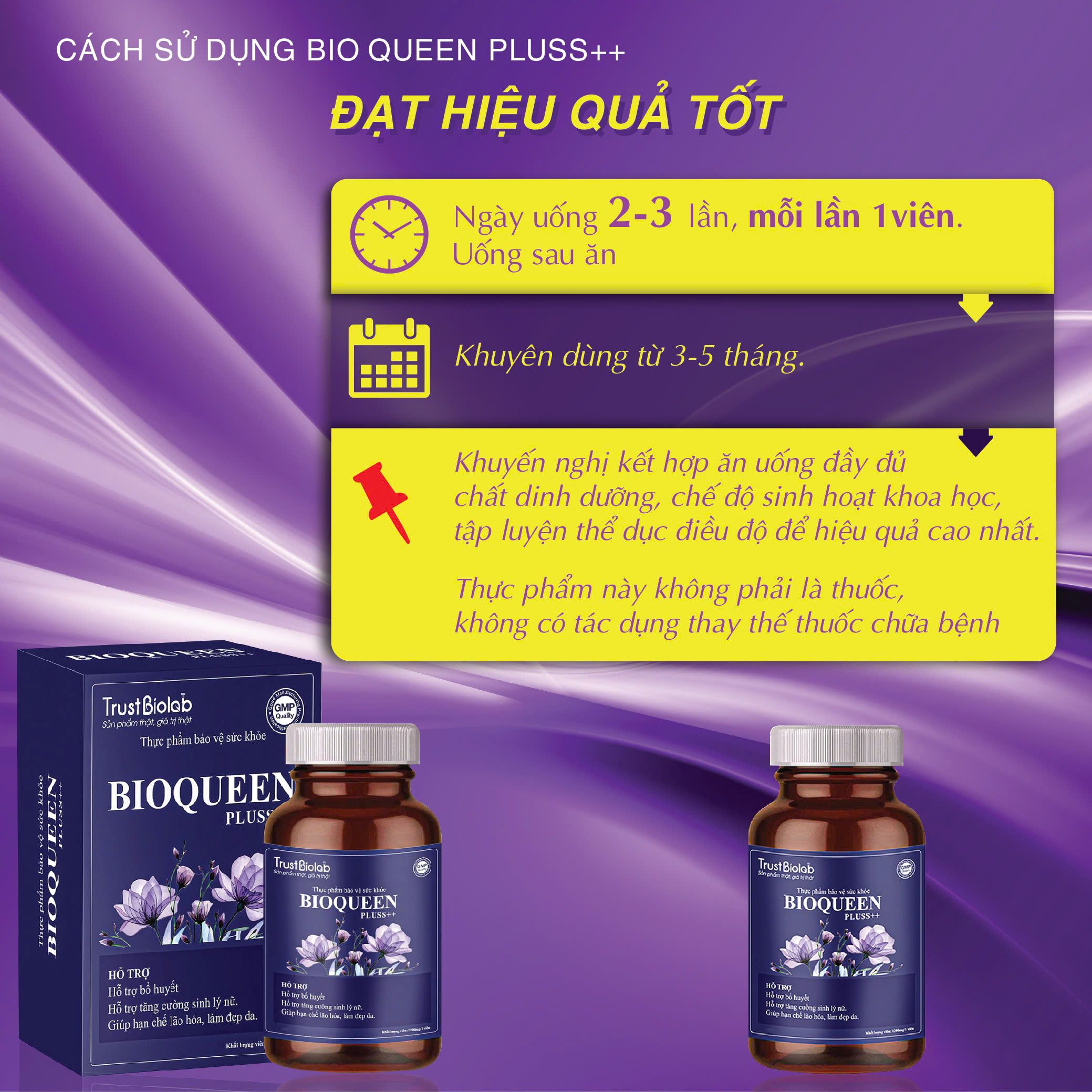 Thực phẩm bảo vệ sức khỏe Bioqueen pluss++ Hỗ trợ tăng cường sinh lý nữ, cải thiện các biểu hiện do thiếu hụt nội tiết tố nữ; Giúp hạn chế lão hóa, làm đẹp da; Hỗ trợ bổ máu huyết Thực phẩm bảo vệ sức khỏe Bioqueen pluss++ Hỗ trợ tăng cường sinh lý nữ, cải thiện các biểu hiện do thiếu hụt nội tiết tố nữ; Giúp hạn chế lão hóa, làm đẹp da; Hỗ trợ bổ máu huyết