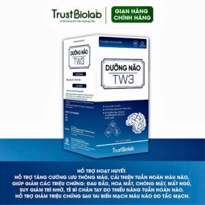 TPBVSK Dưỡng Não TW3 Hỗ trợ hoạt huyết, tăng cường lưu thông máu, cải thiện tuần hoàn máu não giảm các triệu chứng: Đau đầu, hoa mắt, chóng mặt, mất ngủ, suy giảm trí nhớ, tê bì chân tay, hỗ trợ giảm triệu chứng sau tai biến mạch máu não do tắc mạch.